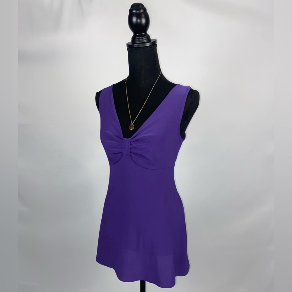 V-neck Top Purple Sleeveless Antthony Size Small - Picture 3 of 8